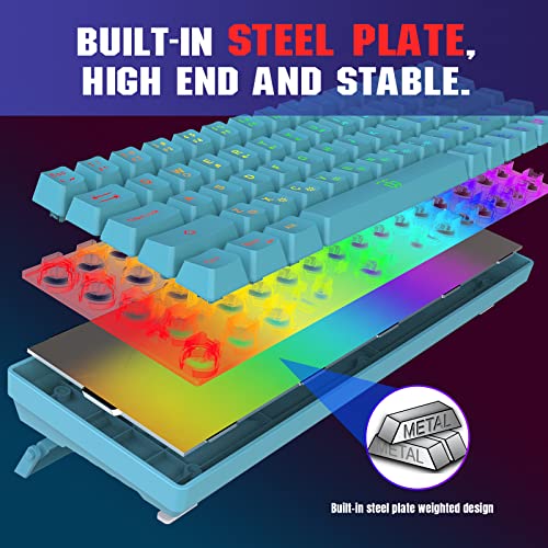 Image of Snpurdiri 60% Membrane Gaming Keyboard,RGB Compact Wired Small Keyboard, Strong Mechanical Feel for PC /Mac Gamer, Typist, Travel, Easy to Carry on Business Trip(68 Keys,Blue)