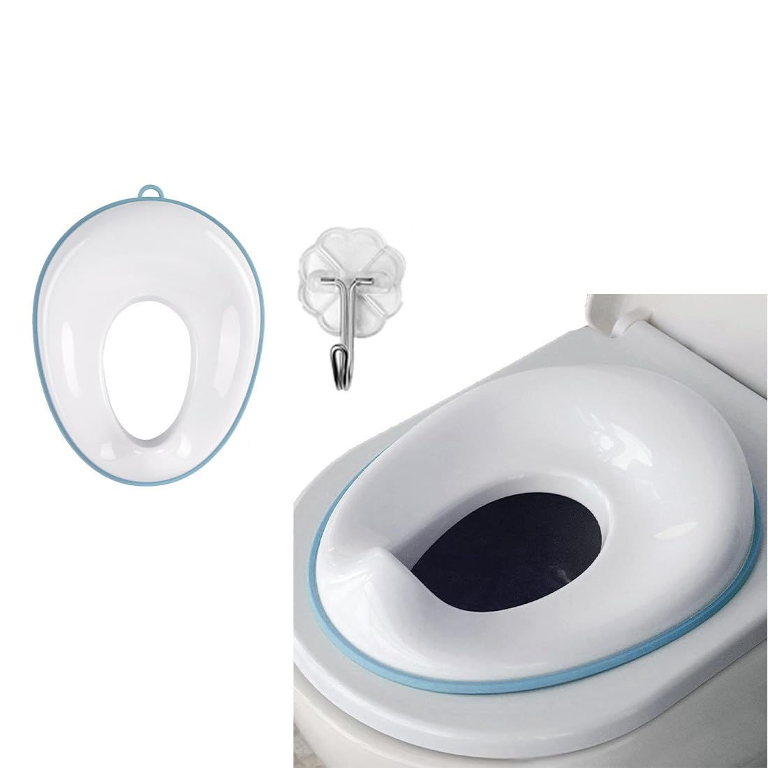 Bumtum Portable Baby Potty Toilet Training Seat for Boys and Girls, Easy Fit- Toddler Toilet Seat Cover, Anti-Slip for Potty Training Lightweight for Toddler Travel (Blue)-image-17
