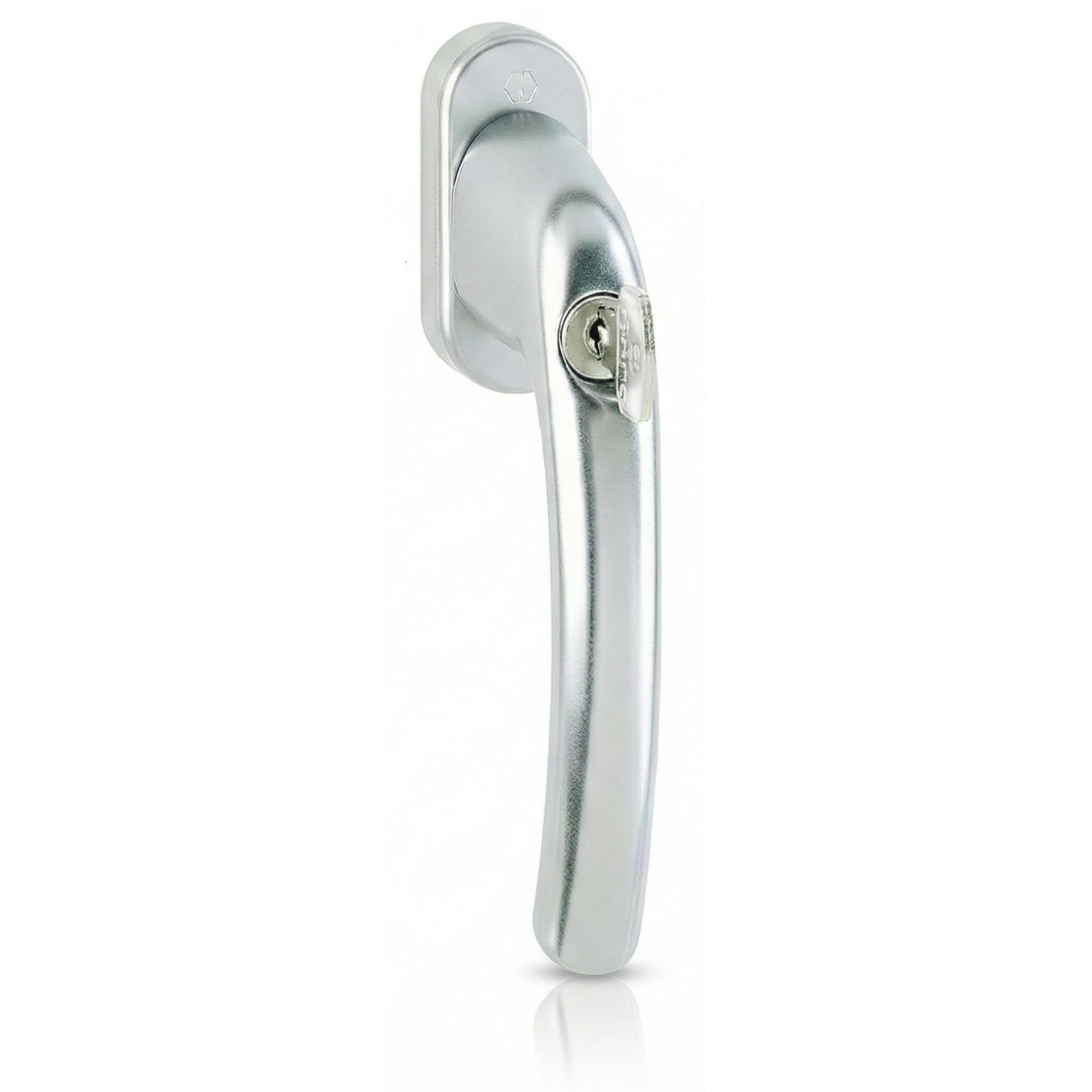 Upvcstore Silver Hoppe Tokyo Lockable Tilt & Turn Window Handle (Secutbt Tbt4) – F1 Aluminium – 32Mm Spindle