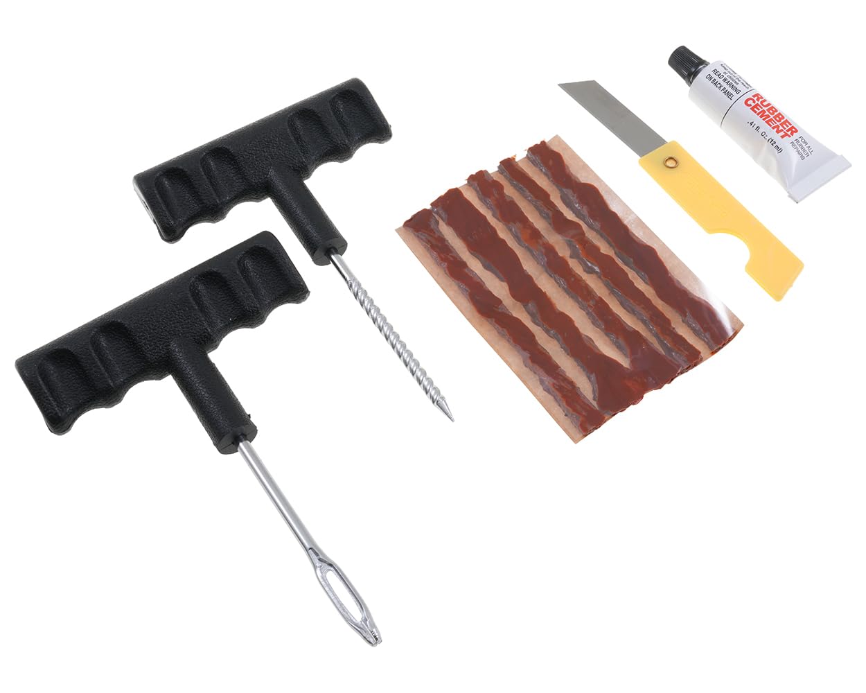 GIVI S450 Kit de réparation pour pneu compatible avec moto, scooter et quad | Ensemble anti-crevaison, enveloppes sans chambre; 3 cartouches à gaz carbonique, 5 mèches, 2 outils, tuyau, colle inclus