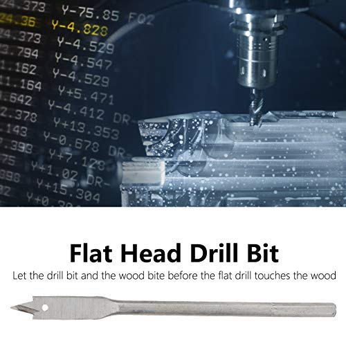 Spade Drill Bits 4Pcs Spade Drill Bit Set, 10mm Flat Wood Drill Bit Set High Carbon Steel 3 Point Woodworking