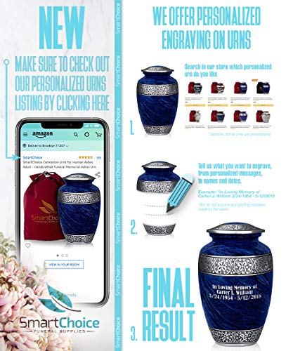 Smartchoice Urn For Human Ashes Adult Memorial Funeral Cremation Large Burial Urns (Adult Cremation Urn) #TOP7