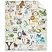 Animal Alphabet Soft Blanket, Lightweight Flannel Throw Blanket for Couch Bedding Travel, Practical Heartfelt Gift for Loved Ones S 40x50in, Kid / Child Gift