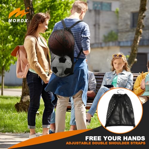 Mordx 2 Pcs Basketball Mesh Bags, 15 * 20 inch Drawstring Mesh Backpack,for Carrying Soccer Volleyball Baseball Football Carrier Single Outdoor Sports Equipment - Image 3