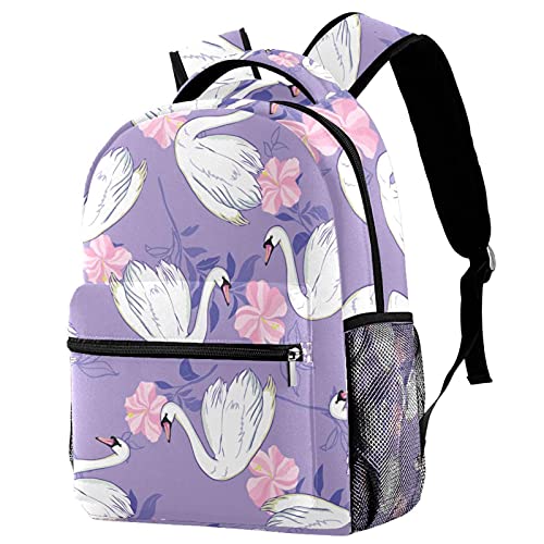 Sac à dos d'écolier pour ordinateur 14" au design de fleurs tropicales multicolores
