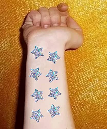 Metallic Star Shape Foil Sticker Labels - 500 Giltter Star Stickers per Roll - 1 1/5 Inch Self-Adhesive Shiney Teacher Star Stickers for Kids, envolope seal, holidays gifts, Smallpox Class Wall Star Stickers Decals