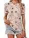 WIHOLL Clothes for Women Fashion Spring Tops 2026 Cute Summer Outfits Women's Clothing Round Neck Ladies Lightweight Tops and Blouses Work Floral Apricot M
