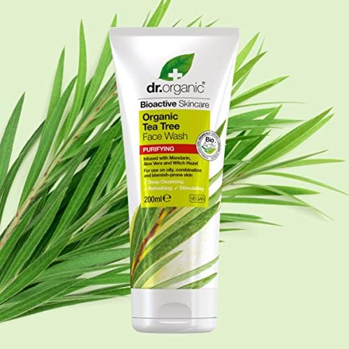Dr Organic, Organic Tea Tree Face Wash , Natural , Vegan , Cruelty Free , Paraben & SLS Free , 200ml
