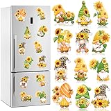 12Pcs Sunflower Gnome Refrigerator Magnets Sunflower Party Decorations Refrigerator Magnets Stickers