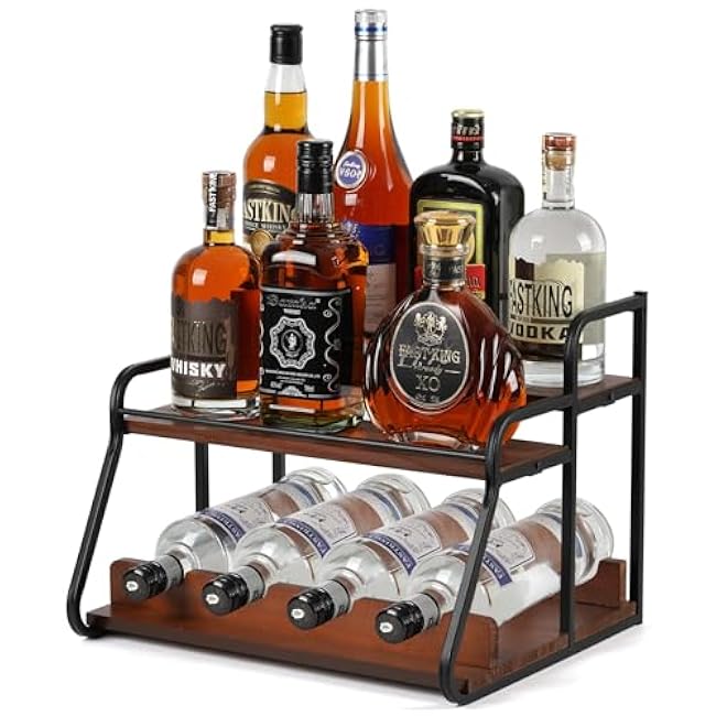 Liquor Bottle Display Shelf, Coffee Syrup Rack Organizer,Syrup Bottle Holder Stand, 3-Tier Syrup Rack for Countertop or Tabletop Decor,Storage Countertop Shelf for Kitchen Coffee Station