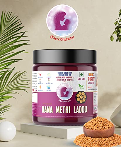 Image of Maa Mitahara Post Pregnancy Laddu with Dana Methi | Traditional Ayurvedic Gond Laddu for New Mothers | Supports Recovery, Strength & Lactation | Ready to Eat (300g, Dana Methi)