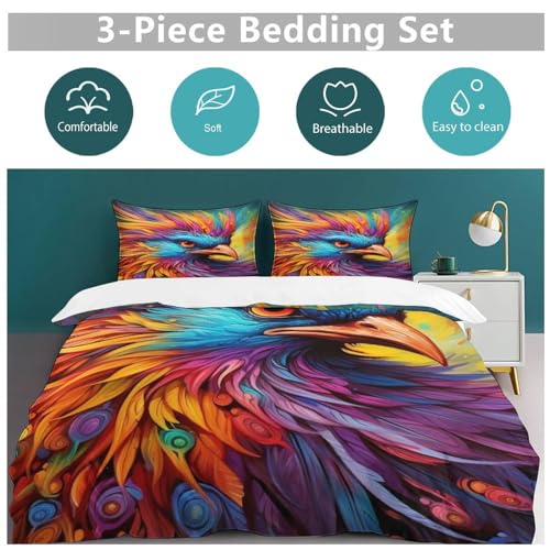 Housse de couette 220x240cm microfbre King avec ses deux taies doreiller - 6