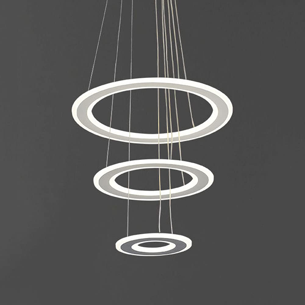 Plafonnier chic 3 anneaux suspension LED lustre suspendu avec télécommande - 2