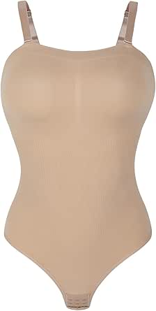 Joyshaper Shapewear Body voor dames, buikweg, tanga, kant, vormende bodysuit, shaper, figuurvormend korsetbody, diepe V-hals, ondergoed, zwart/kant, L