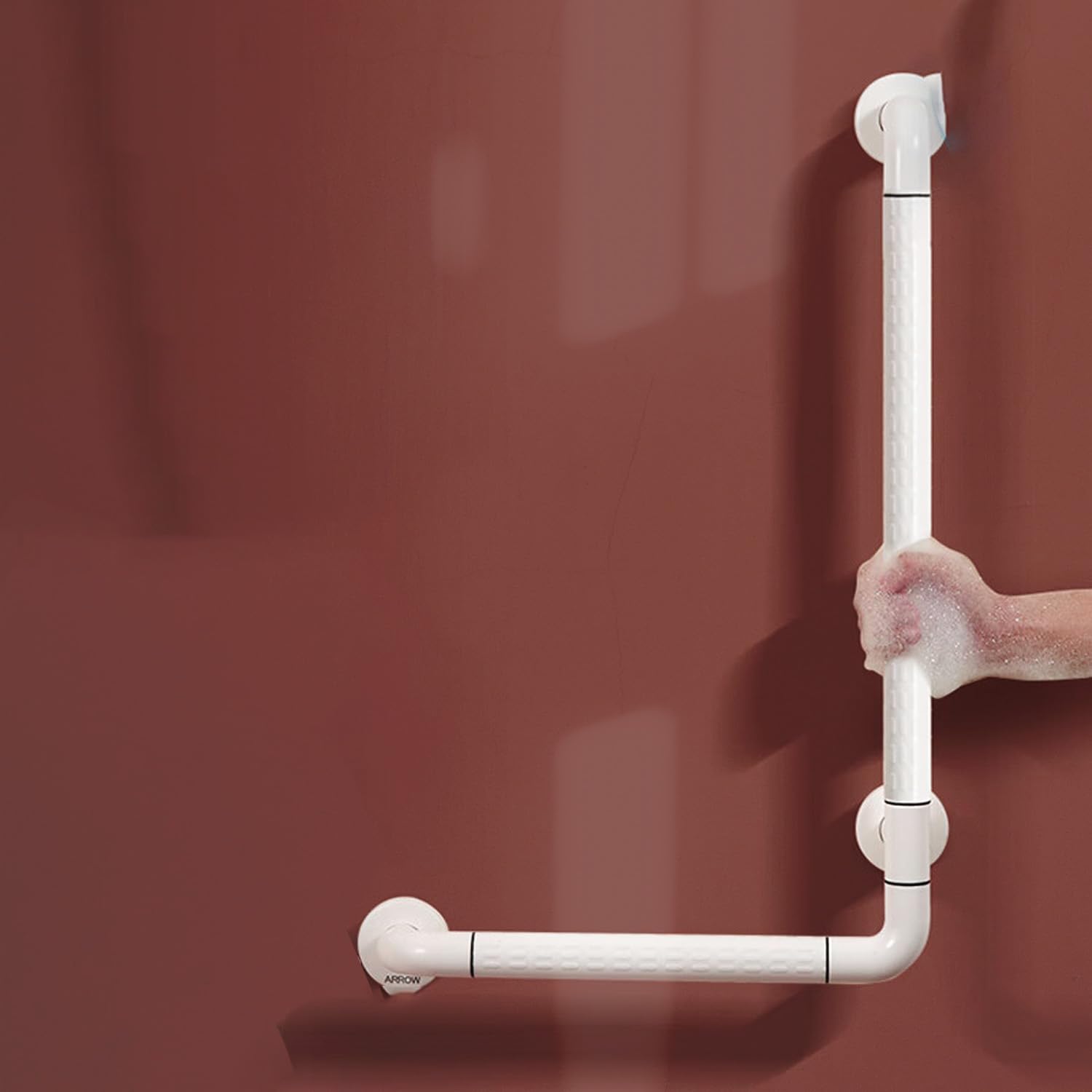 Maniglia di Sicurezza per Bagno - Maniglione di Sicurezza per Doccia e Vasca da Bagno, in Alluminio, 78x55.5x8.2cm, Bianco
