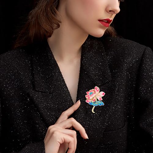 Image of Rhinestone Flower Brooch 18K Gold Plated Flower Floral Brooch Elegant Pearl Lapel Pin Costume Jewelry Thanksgiving Day Birthday Wedding Gifts for Mom Wife