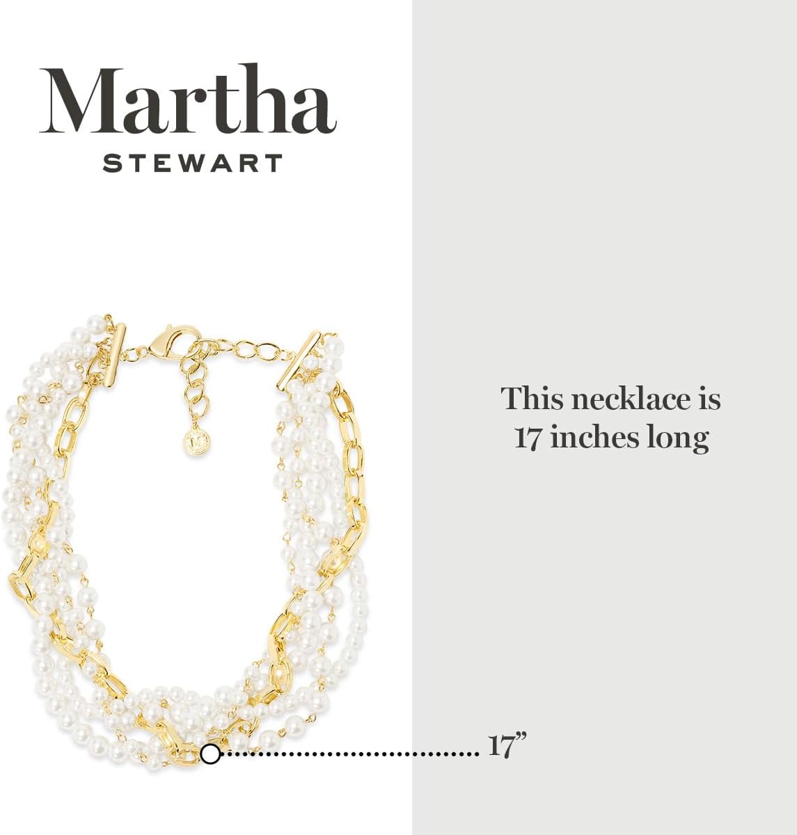 Martha Stewart Five Twisted Strand Pearl and Chain Necklace In Gold For Women