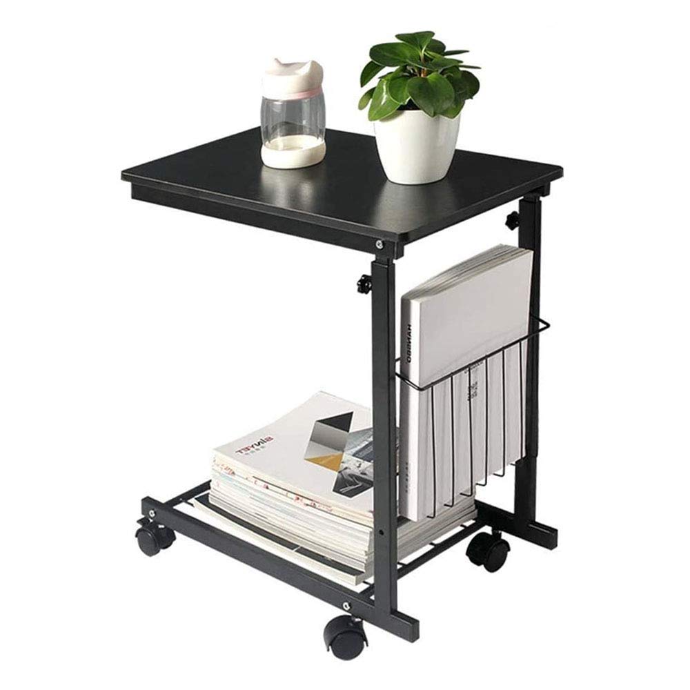 Buy CZT Rolling Overbed Cart with Adjustable Height and Lockable Wheel Storage (Black) Online