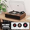 Vinyl Record Player with Magnetic Cartridge,High Fidelity Belt Drive Turntable with Built-in Speakers, Bluetooth Playback and Aux-in Functionality, Auto Off #2