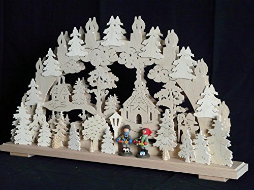 Arche lumineuse électrique en bois Stritzel fin des bougies dangereuses de Noël 70x43cm