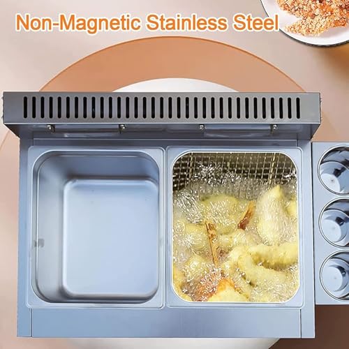 Fritadeira profissional a gás profundo, fritadeira a gás propano/GLP, com cesta frita e tampa, para