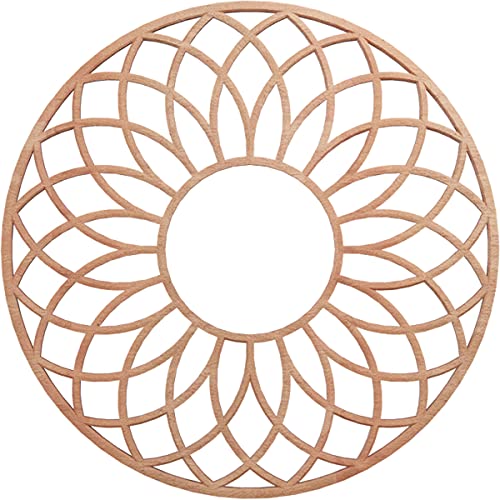 Image of Ekena Millwork 18 inchOD x 6 1 /8 inchID x 3 /8 inchT Cannes Wood Fretwork Pierced Ceiling Medallion, Cherry