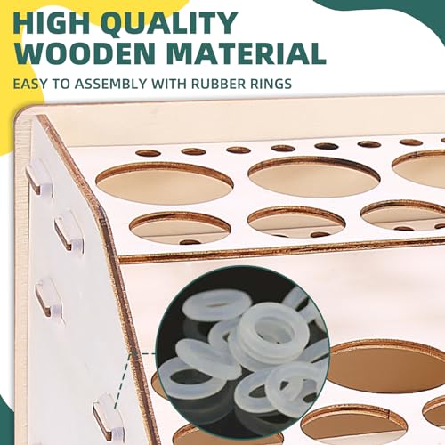Image of OPHIR Wooden Paint holder Organizer with 2 Cabinet Drawers, Acrylic Paint Storage Rack for 58 Bottles of Paints, Suitable for Tamiya, AV, OPHIR, Citadel Paints