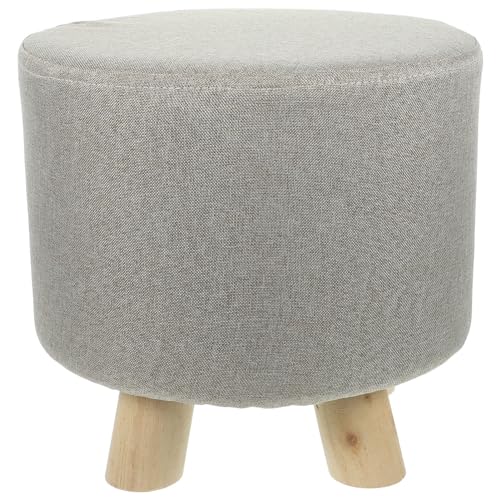Taburete pequeño de madera PRETYZOOM y asiento minimalista para sala de estar 4