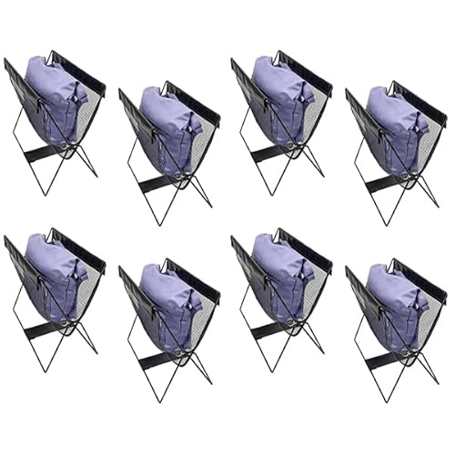 8個セット サワフジ レザー調ハンモック型メッシュバスケット ブラック MB-058 | 手荷物入れ 荷物置き かご 折りたたみ ホテル カフェ レストラン 椅子下 机下 おしゃれ