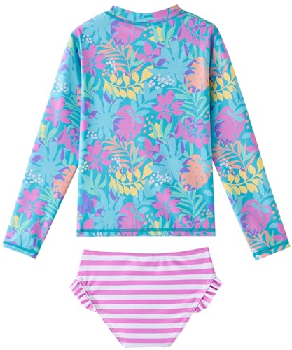 Image of Toddler Girls Swimsuit Rash Guard Sets 2-Piece Bathing Suits UPF 50+ Summer Kids Swimwear 2-7T