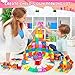 Lotmey 132PCS Magnetic Tiles with 2 Cars Deluxe Set, 3D Magnetic Building Blocks, Preschool Magnetic STEM Toys Sensory Educational Toys for Toddlers Kids 3 4 5 6 7 8-12, Gift for Boys Girls