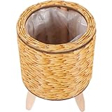 Pot de fleurs sur pied avec support en bois : convient pour le jardinage, la décoration intérieure, le salon, le bureau et tout autre endroit