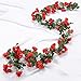 2 Pezzi 69 Heads Artificiali Falsi Ghirlanda di Rose per Decorazione Festa di Matrimonio 180 cm Ghirlanda di Rose Artificiali Vite per Decorare L'altalena Scale Giardino (Rosso)