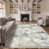 GENIMO Waschbar Teppich Wohnzimmer 160x230 cm Kurzflor Blau