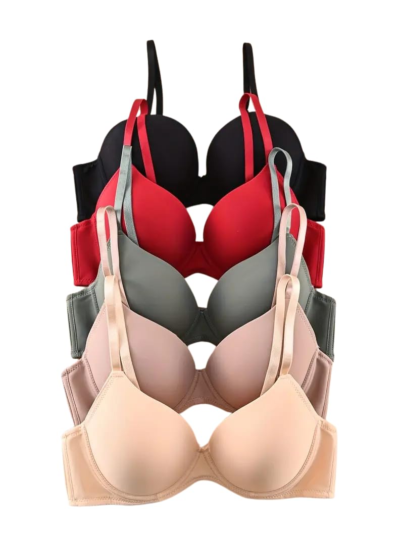 imsa moda Women's Nylon Lycra Padded Non-Wired Full Coverage Everyday Bra (Pack of 2) (Color As Per Availability)-picture-55