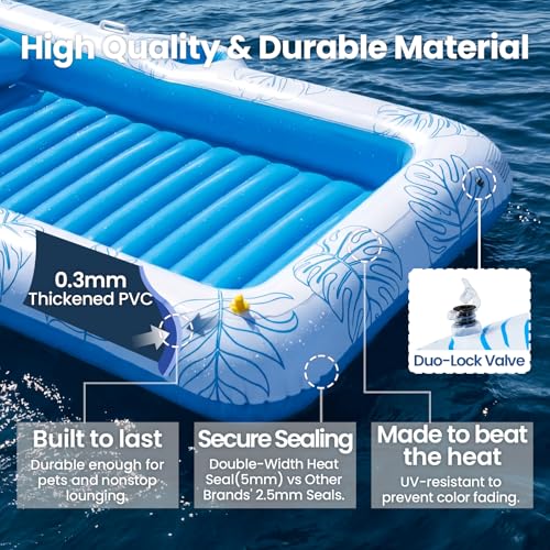 Zeraty 83'' x 50'' Inflatable Tanning Bed Pool Lounger, 2-in-1 Tanning Floating Rafts for Adults, Beach Backyard Personal Sunbathing Pool with Cup Holder, Ice Tray and Sprinkler (330lbs Capacity) by Zeraty - Image 8