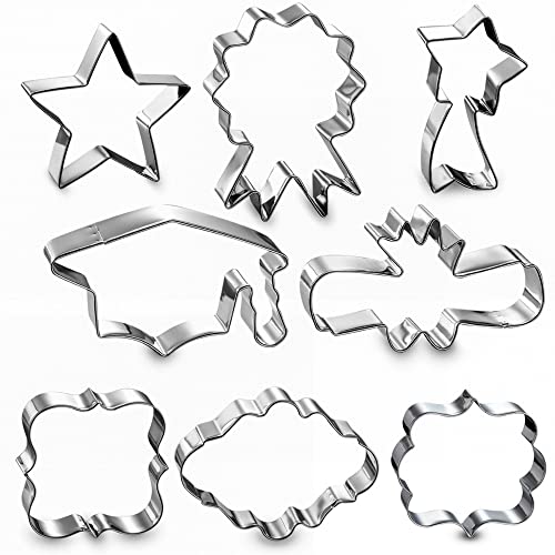 Graduation Cookie Cutter Set - 8 Piece -Stainless Steel