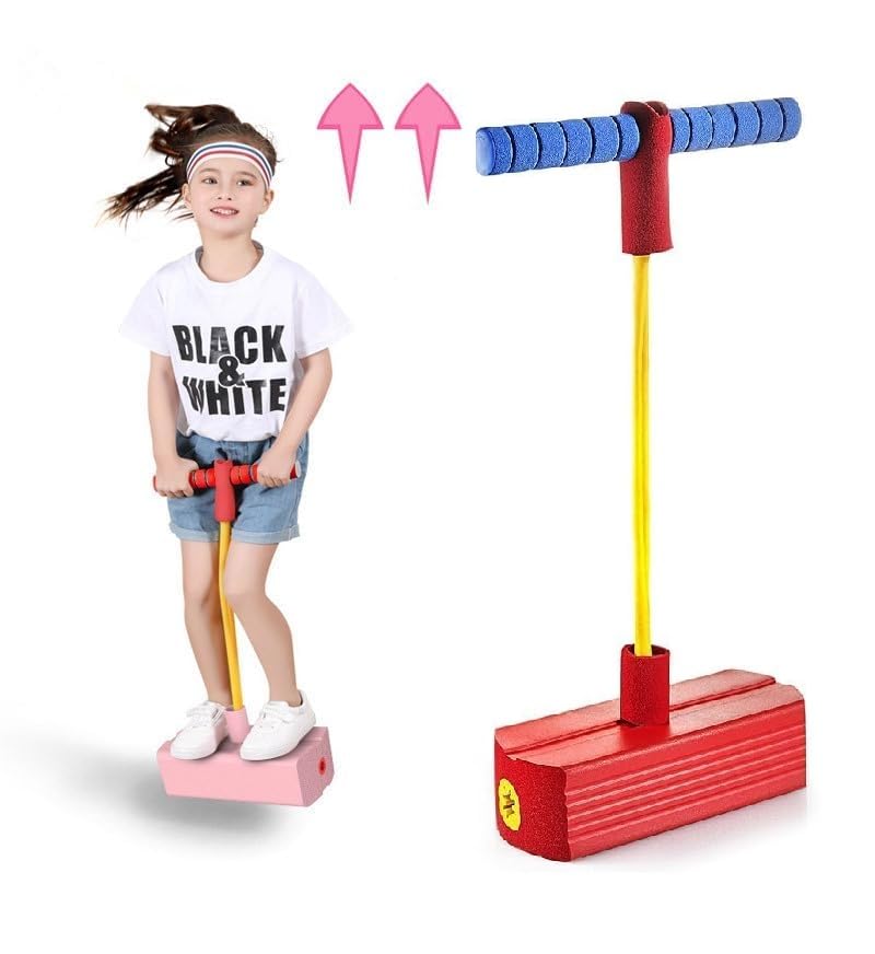CRIYALE Kids Pogo Jumper Fun and Safe Pogo Stick for Toddlers, Durable Foam Bungee Jumping Stick Makes Squeaky Sounds Improves Balance, Bouncing Toy for Ages 3 and up Holds up to 250lbs - Multicolor (B0D9BXS1WP) Amazon Price History, Amazon Price Tracker