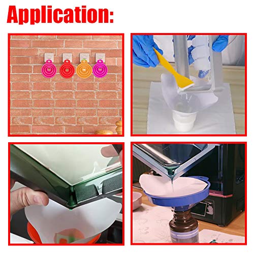 DAOKI Resin Collapsible Silicone Funnels 3D Printer Accessories for LCD Resin 3D Printer with Hook, Remove Tool, 100 Micron Fine Mesh Paper Paint Filter Cone - Thumbnail 3
