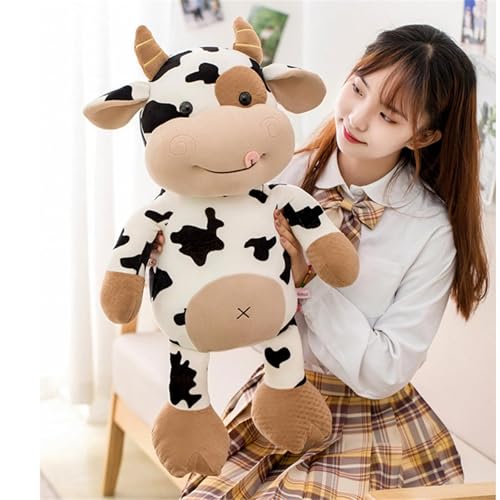 champracer Kuh Plüschtier, Plüschkuh Stofftier Flauschiges Kühe Tier Gefüllte Kuscheltier zum Kuscheln und Spielen, Toys Plüsch für Kinder & Erwachsene Weihnachten Geburtstagsgeschenk (30cm)