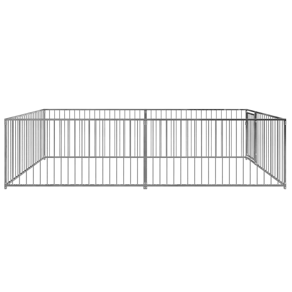 Perrera de acero para exteriores, 200 × 400 × 100 cm, con puerta con cierre para cachorros, perros, jardín, entrenamiento, protección y seguridad en el recinto al aire libre o en interiores