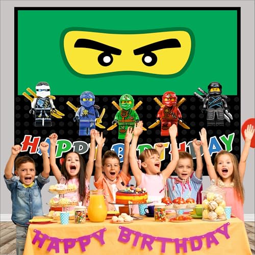 Image of Ninja Birthday Backdrop 5x4 Ft | Backdrops for Decoration | Birthday Decoration Backdrop | Banner for Kids Theme Party