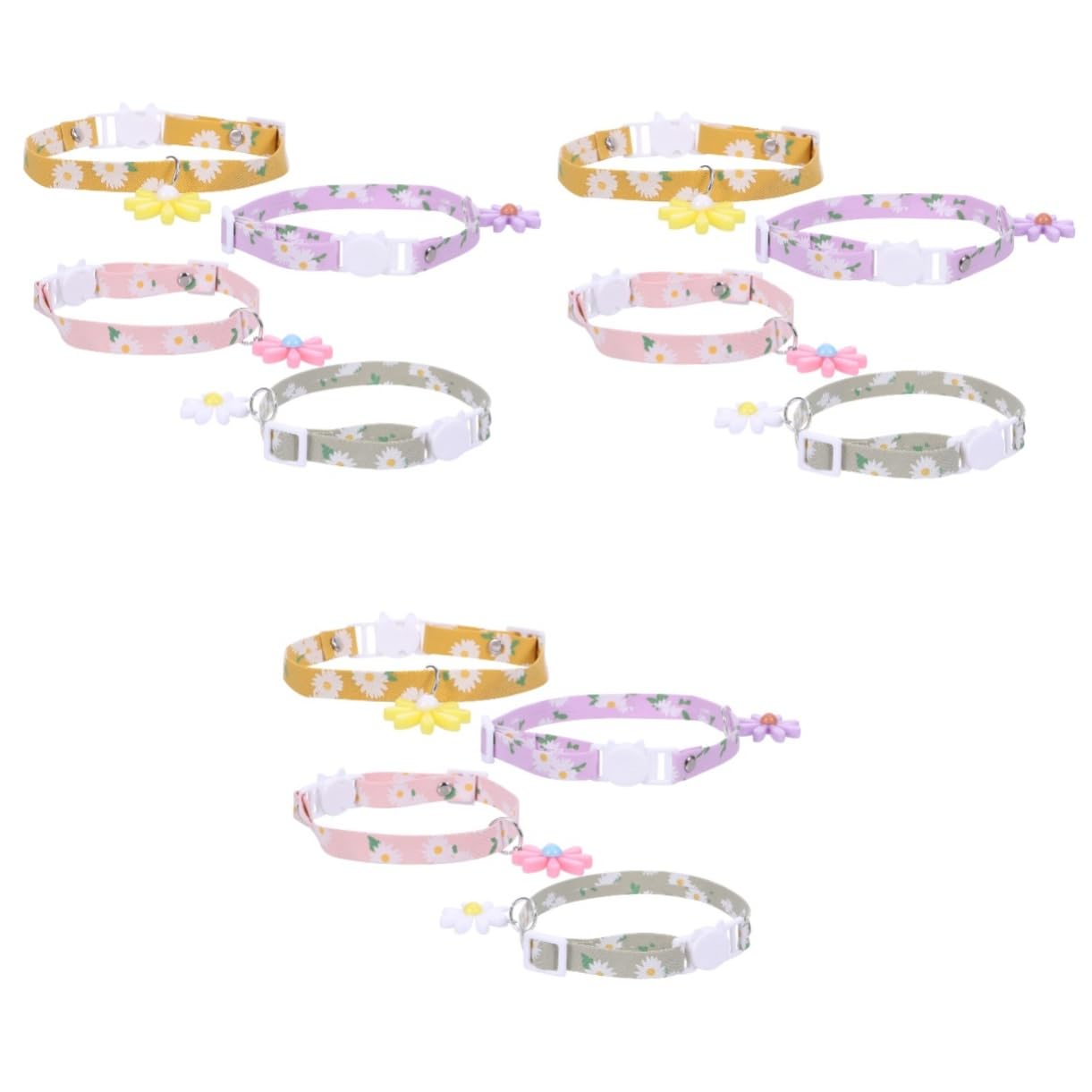 Didiseaon 12pezzi Collare Regolabile Per Gatti e Gattini Con Motivo Fiore Margherita Di Collari Sicuri Traspirante Per Occasioni Festive e Uso Quotidiano