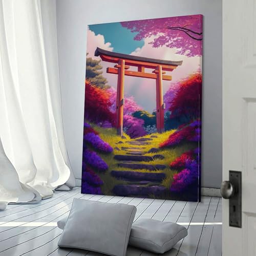 Affiche de voyage vintage en toile de qualité supérieure, art mural japonais 30x45 cm