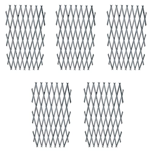 Preisvergleich Produktbild vidaXL 5X Tannenholz Massiv Rankgitter Rankzaun Scherengitter Rankhilfe Spalier Holzgitter Blumengitter Pflanzengitter 180x90cm Grau