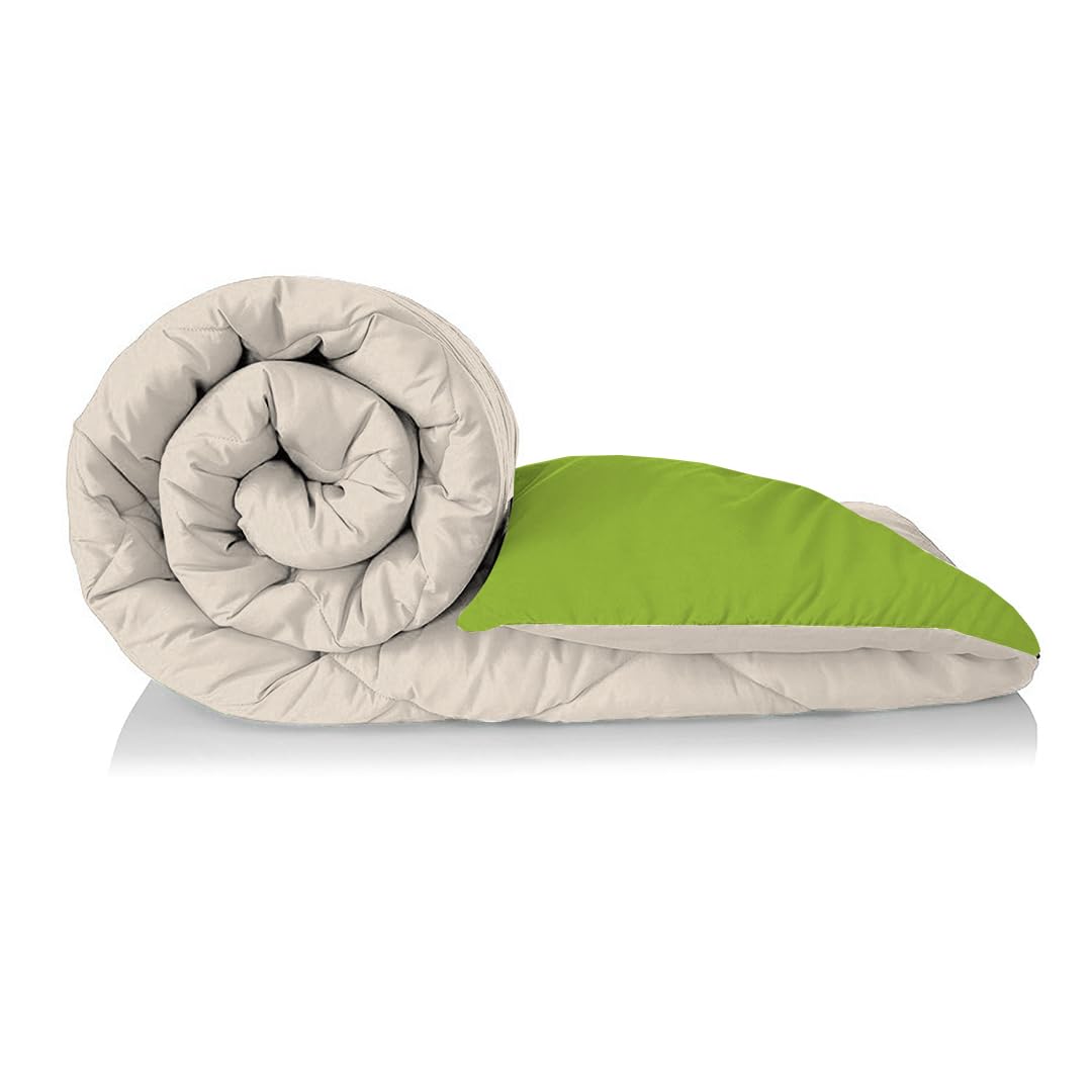 bien LIVING Plush Reversible Microfiber Comforter Double Bed|220 GSM|Blanket, Quilt, Duvet, 110 GSM Peached Extra Soft Microfiber Fabric, All Weather (90 X 100 Inches), (Olive Green + Egg Nog) (B0CKZ14QWJ) Amazon Price History, Amazon Price Tracker