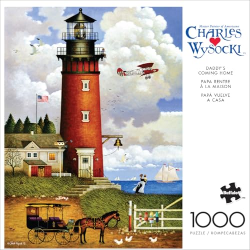 Rompecabezas Buffalo Games - 'Daddy's Coming Home' de Charles Wysocki, 1000 piezas, arte enmarcable, hecho en EE.UU., cartón reciclado, incluye póster, nivel intermedio a experto miniatura 1