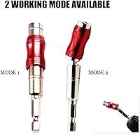 Vista 4 de Soporte magnético para brocas, extensor de broca pivotante, extensión de broca flexible de liberación rápida + 3 adaptadores de enchufe de impacto