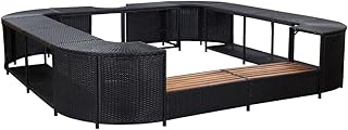 Home & Garden - Muebles cuadrados para spa (268 x 268 x 55 cm), color negro