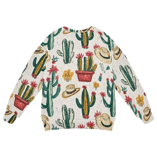 JUNZAN Western Cowboy Boho Cactus Big Boys Sweatshirt Hoodie Long Sleeve Hoodie for Boys Party 4T2